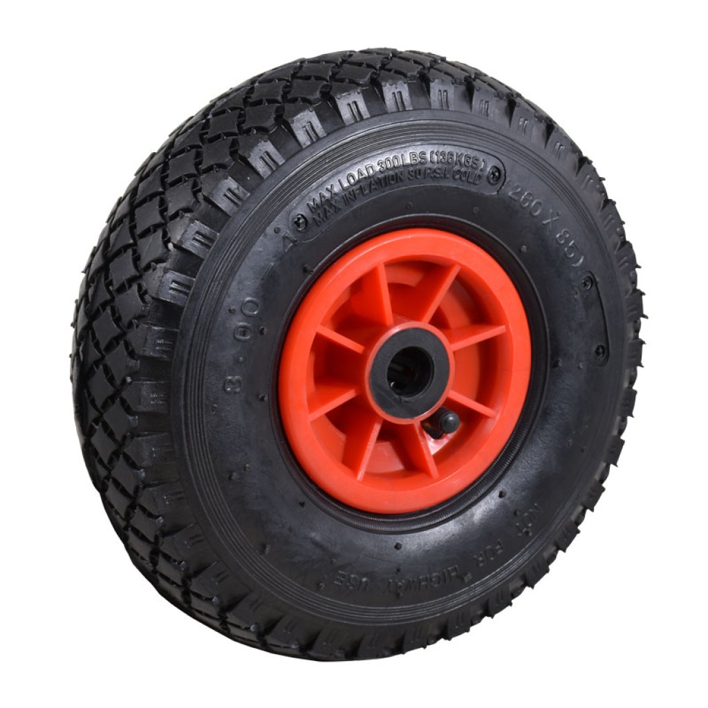 ΤΡΟΧΟΣ Φ260 mm - 10'Χ3.00-4 ΠΛΑΣΤΙΚΗ ΖΑΝΤΑ Φ20 mm ΦΟΥΣΚΩΤΟΣ ΜΕ ΣΑΜΠΡΕΛΑ - 2PR