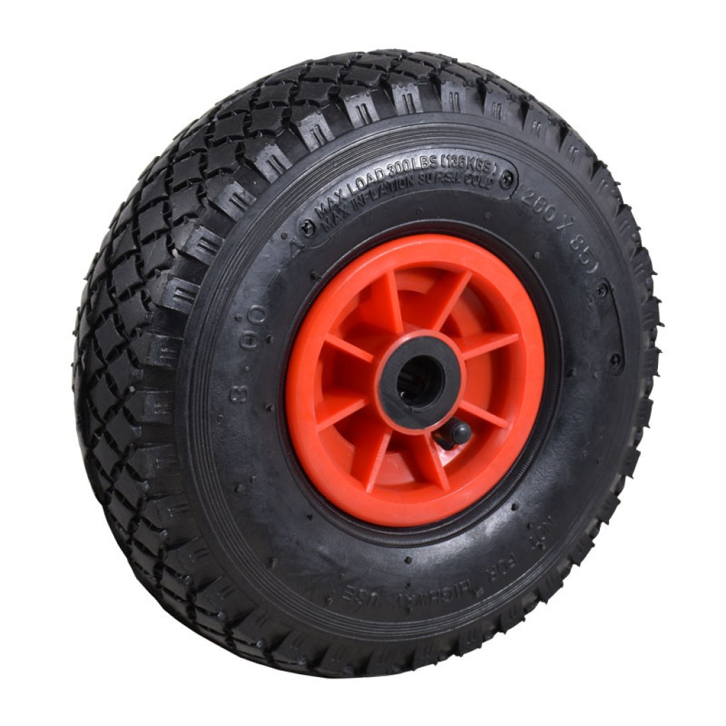 ΤΡΟΧΟΣ Φ260 mm - 10'Χ3.00-4 ΠΛΑΣΤΙΚΗ ΖΑΝΤΑ Φ20 mm ΦΟΥΣΚΩΤΟΣ ΜΕ ΣΑΜΠΡΕΛΑ - 2PR