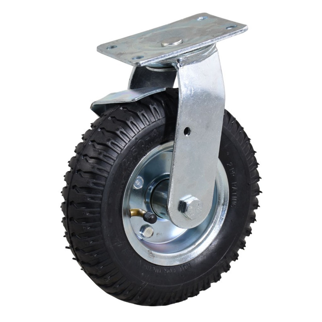 ΤΡΟΧΟΣ ΠΕΡΙΣΤΡΟΦΟΜΕΝΟΣ Φ220 mm - 2.50-4 ΜΕΤΑΛΛΙΚΗ ΖΑΝΤΑ Φ12 mm ΦΟΥΣΚΩΤΟΣ ΜΕ ΣΑΜΠΡΕΛΑ - 2PR - ΜΕ ΠΛΑΚΑ ΚΑΙ ΜΕ ΦΡΕΝΟ