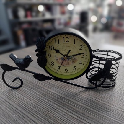 επιτραπέζιο-ρολόι-ρετρό-vintage-μεταλλικό-με-θήκη