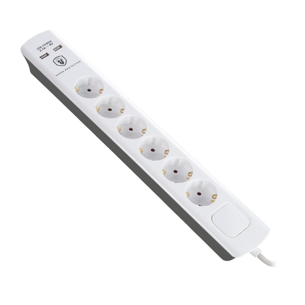 ΠΟΛΥΠΡΙΖΟ ΜΕ ΠΡΟΣΤΑΣΙΑ 6 ΘΕΣΕΩΝ 1,5m +2x USB