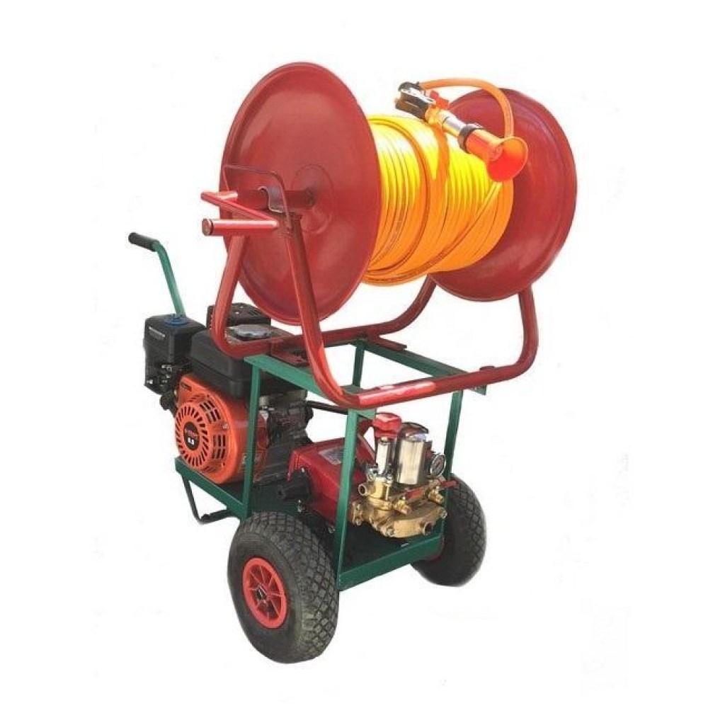 Ψεκαστικό Συγκρότημα (κομπλέ) με Κινητήρα KRAFT, Αντλία FT-22, Ανέμη, Λάστιχο 100μ. και αυλό