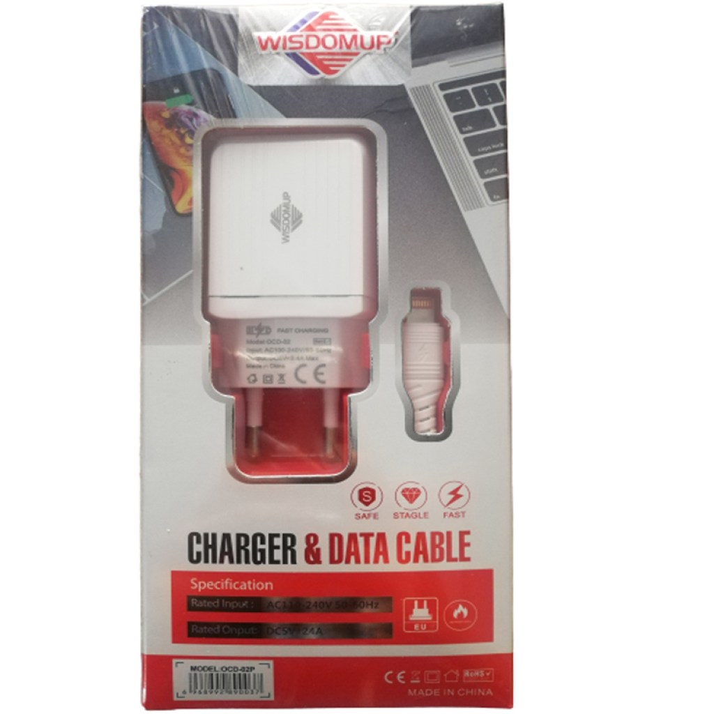 φορτιστής-κινητού-με-2-θύρες-usb-και-καλώδιο-δεδομένων-ios-2,4-a-model-ocd-02p