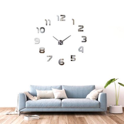 ρολόι-diy-τοίχου-αυτοκόλλητο-3d-ασημί-jingong-diy-clock-1