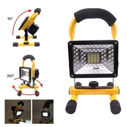 Επαναφορτιζόμενος προβολέας LED 30W με βάση 