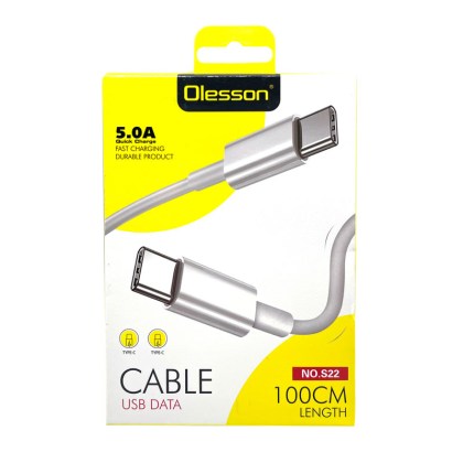 καλώδιο-usb-data-cable-type-c-to-type-c-100cm-white-olesson-5-0a