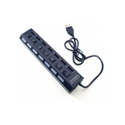 usb-hub-2-0-7-θύρες-μαύρο