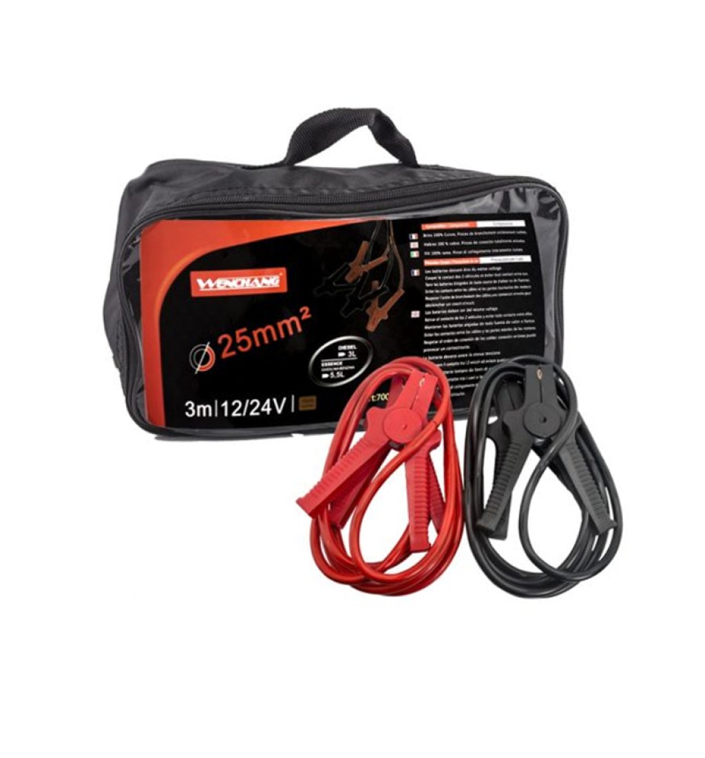 Καλώδια εκκίνησης και φόρτισης μπαταρίας αυτοκινήτου 25mm 3m 12/24V